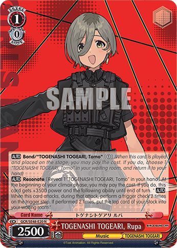 TOGENASHI TOGEARI, Rupa