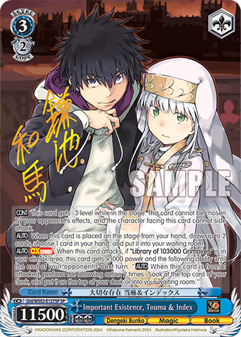 Important Existence, Touma & Index
