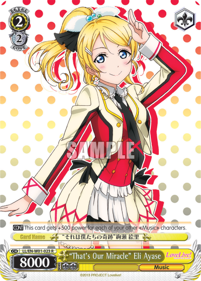 "That's Our Miracle" Eli Ayase