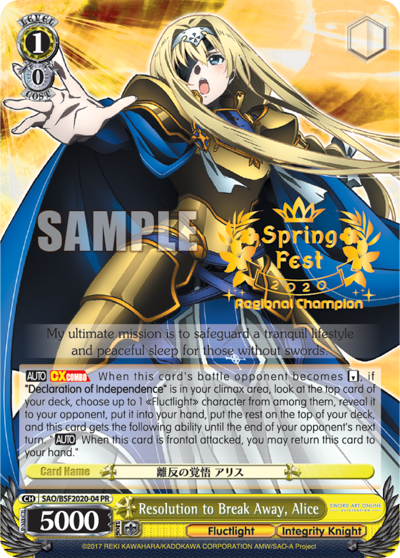 Resolution to Break Away, Alice